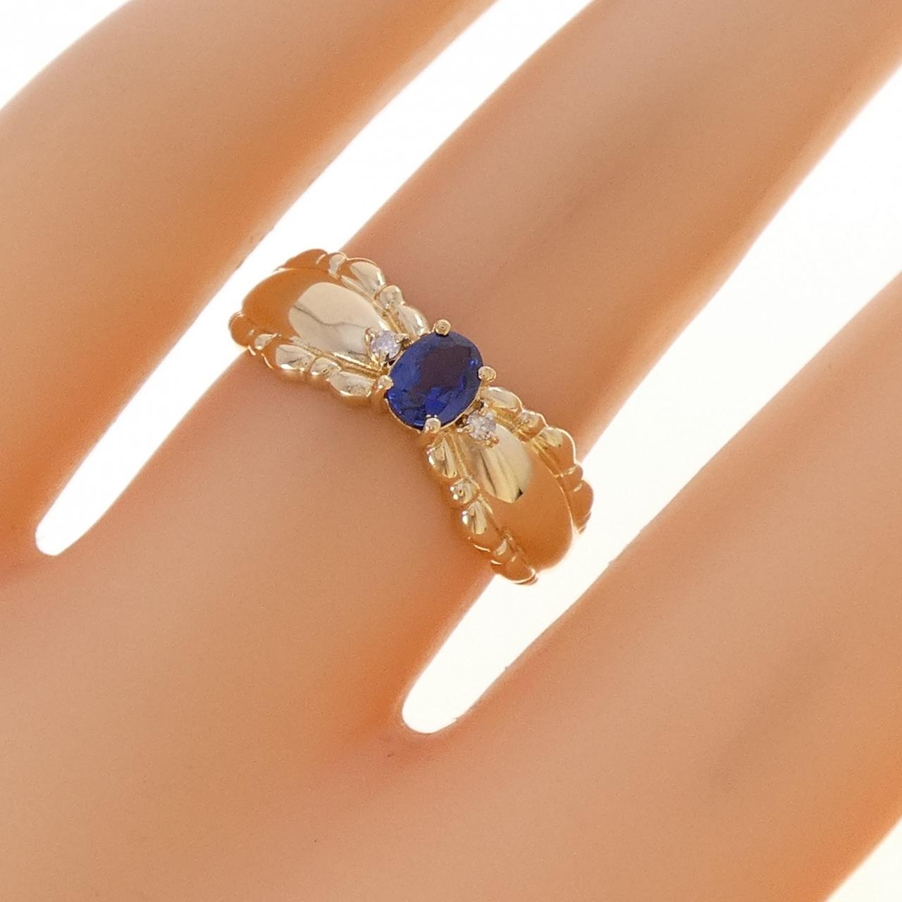 K18YG サファイヤ リング 0.33CT