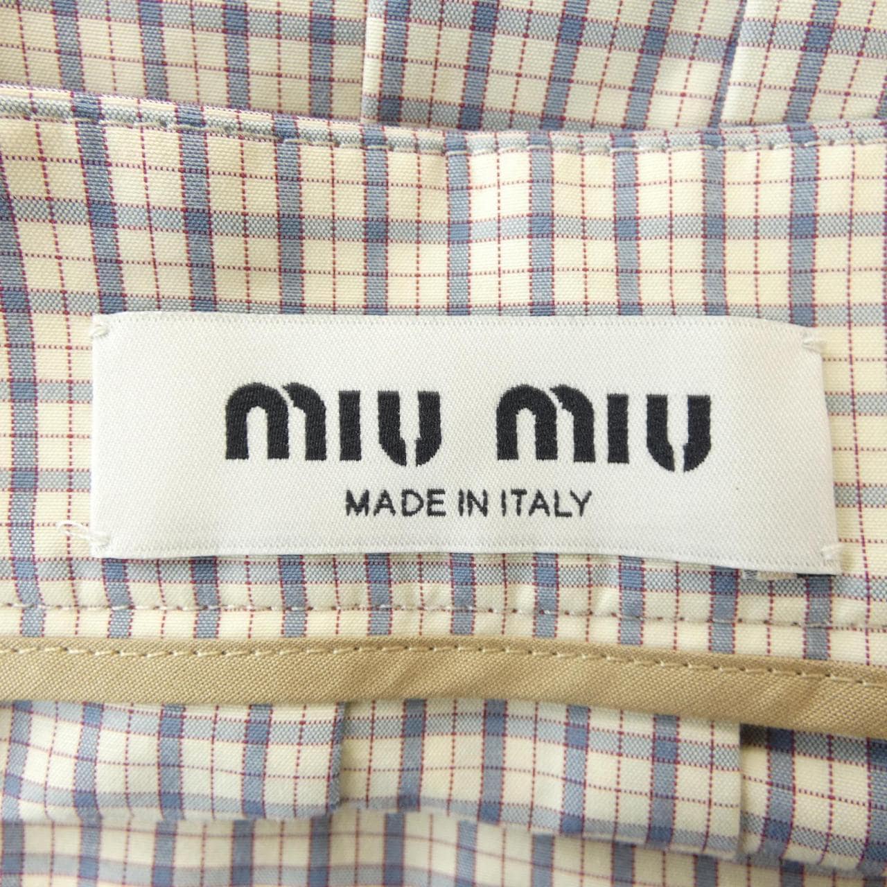 ミュウミュウ MIU MIU チェック柄テクニカルファブリック MG2642 SOOO 19CW スカート