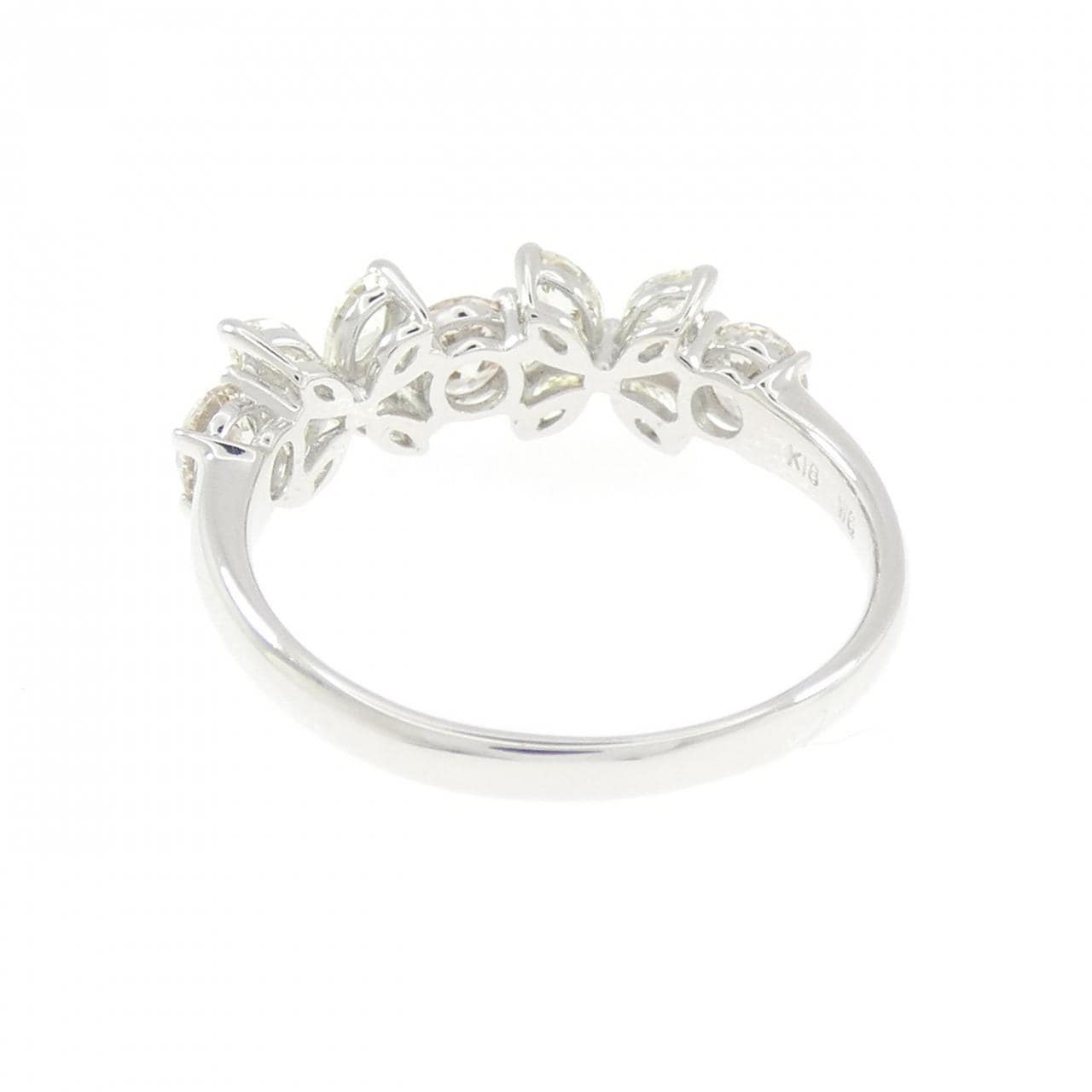 K18WG フラワー ダイヤモンド リング 1.00CT