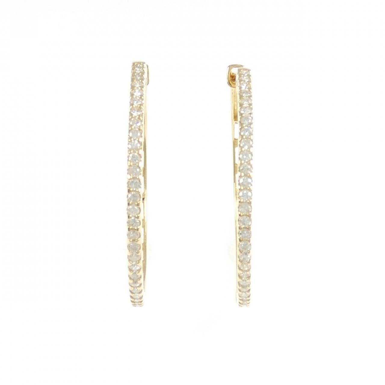 K18YG ダイヤモンド フープ ピアス 0.50CT