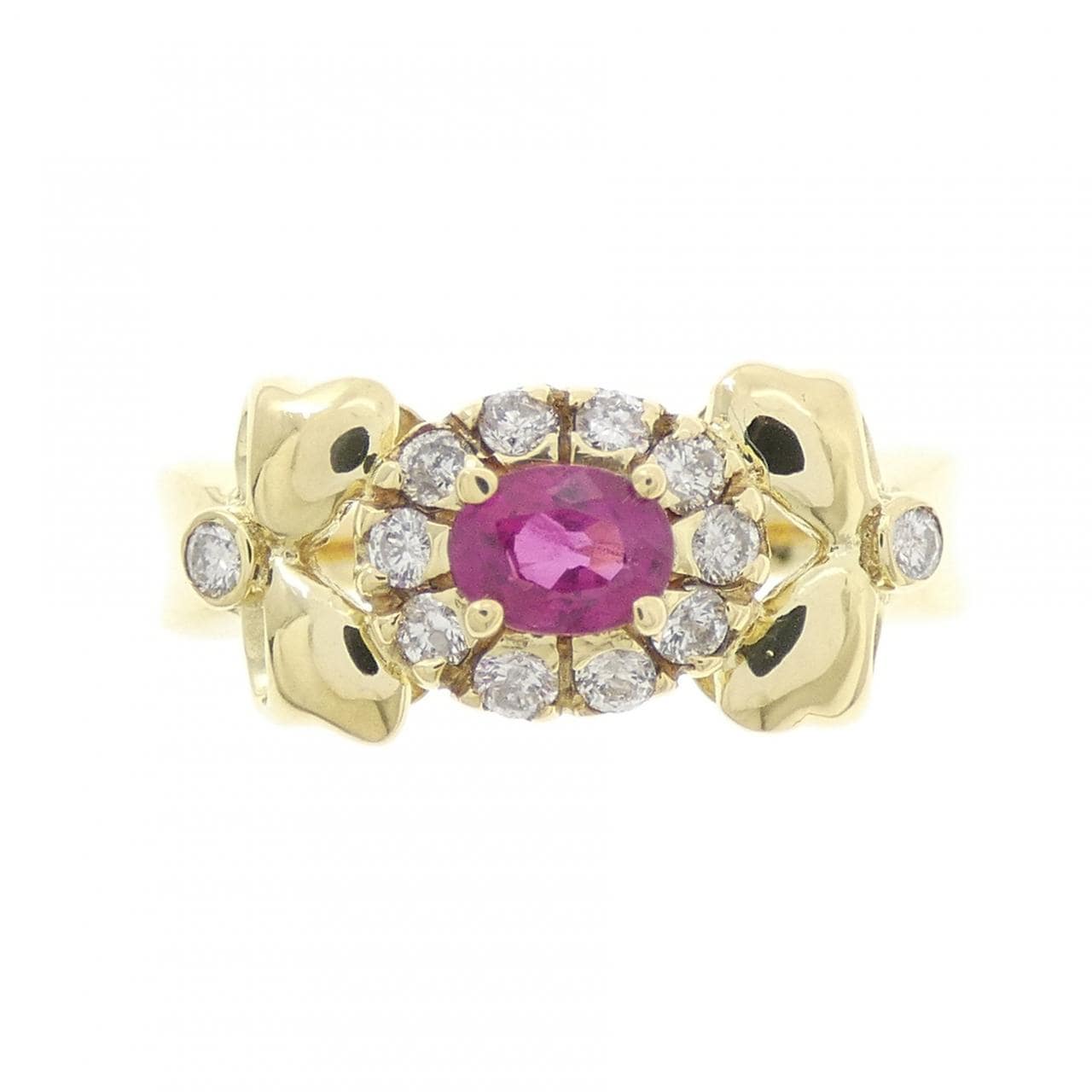 K18YG ルビー リング 0.33CT