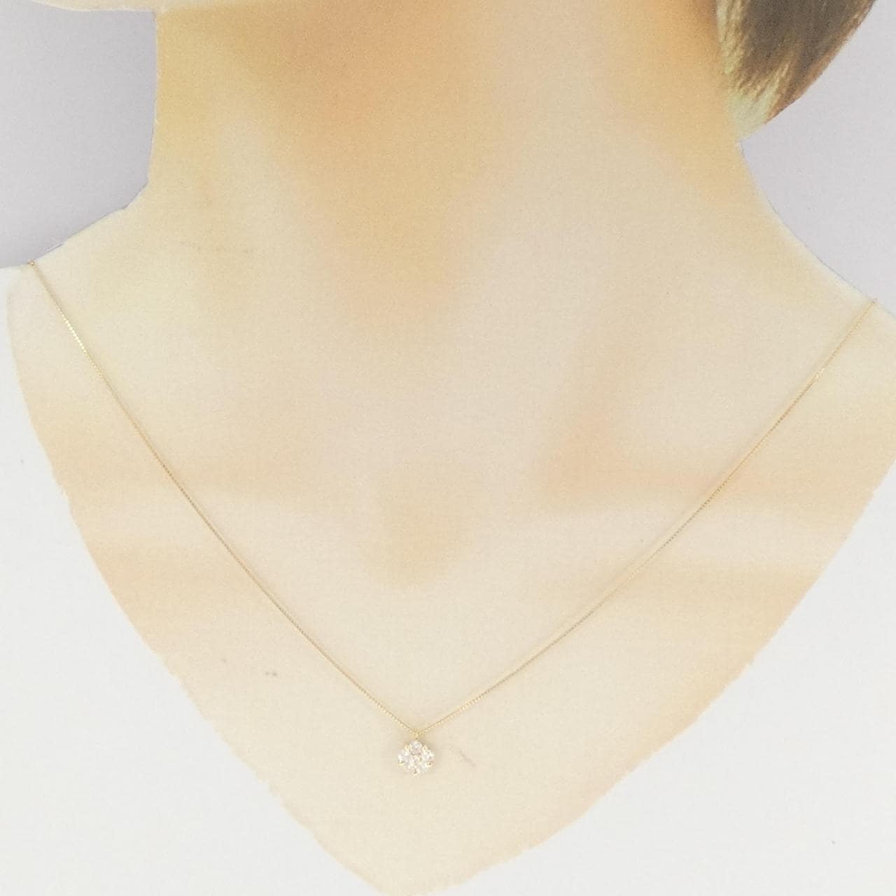 K18YG フラワー ダイヤモンド ネックレス 0.35CT