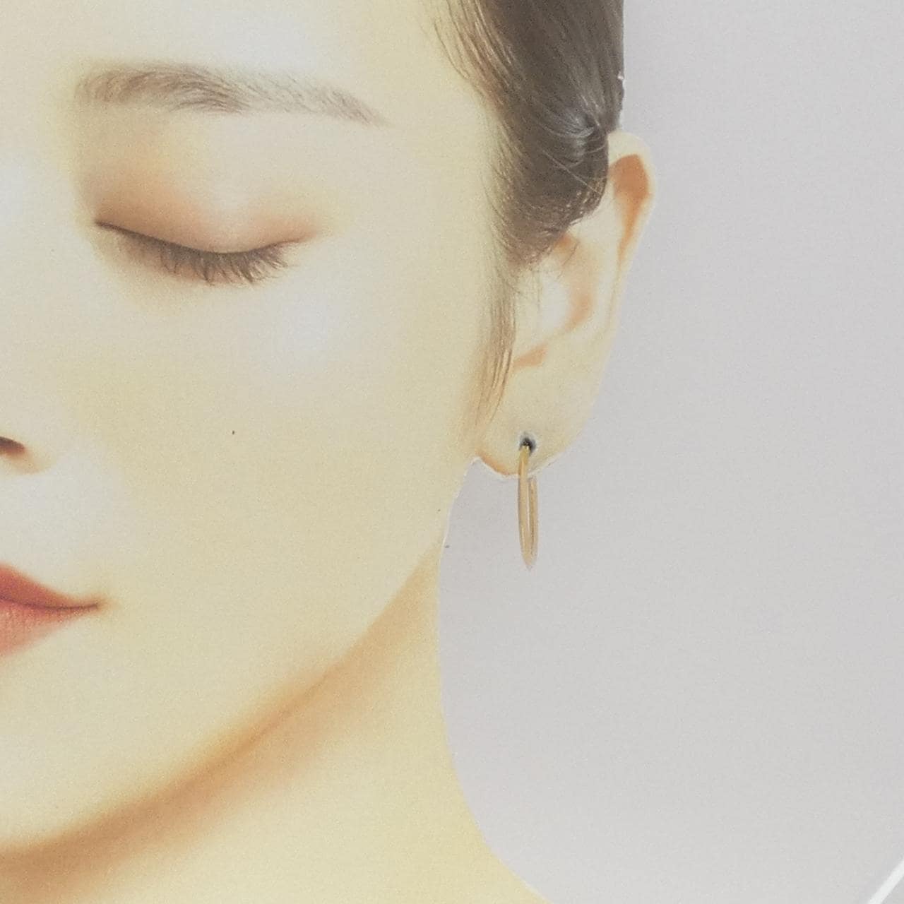 K18YG フープ ピアス