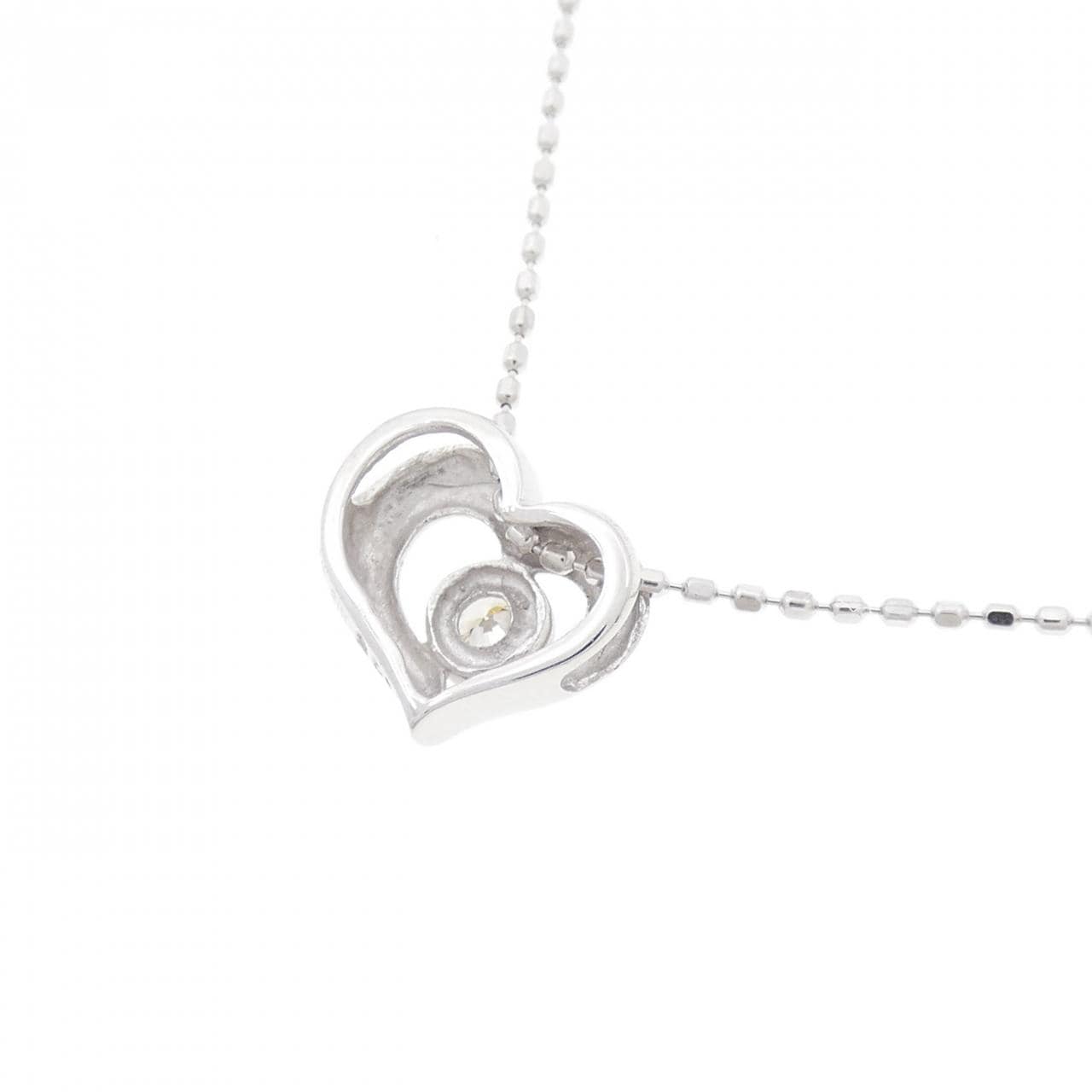 K18WG ハート ダイヤモンド ネックレス 0.05CT