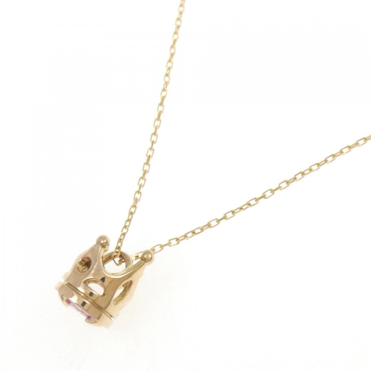 K18PG クラウン サファイヤ ネックレス 0.51CT