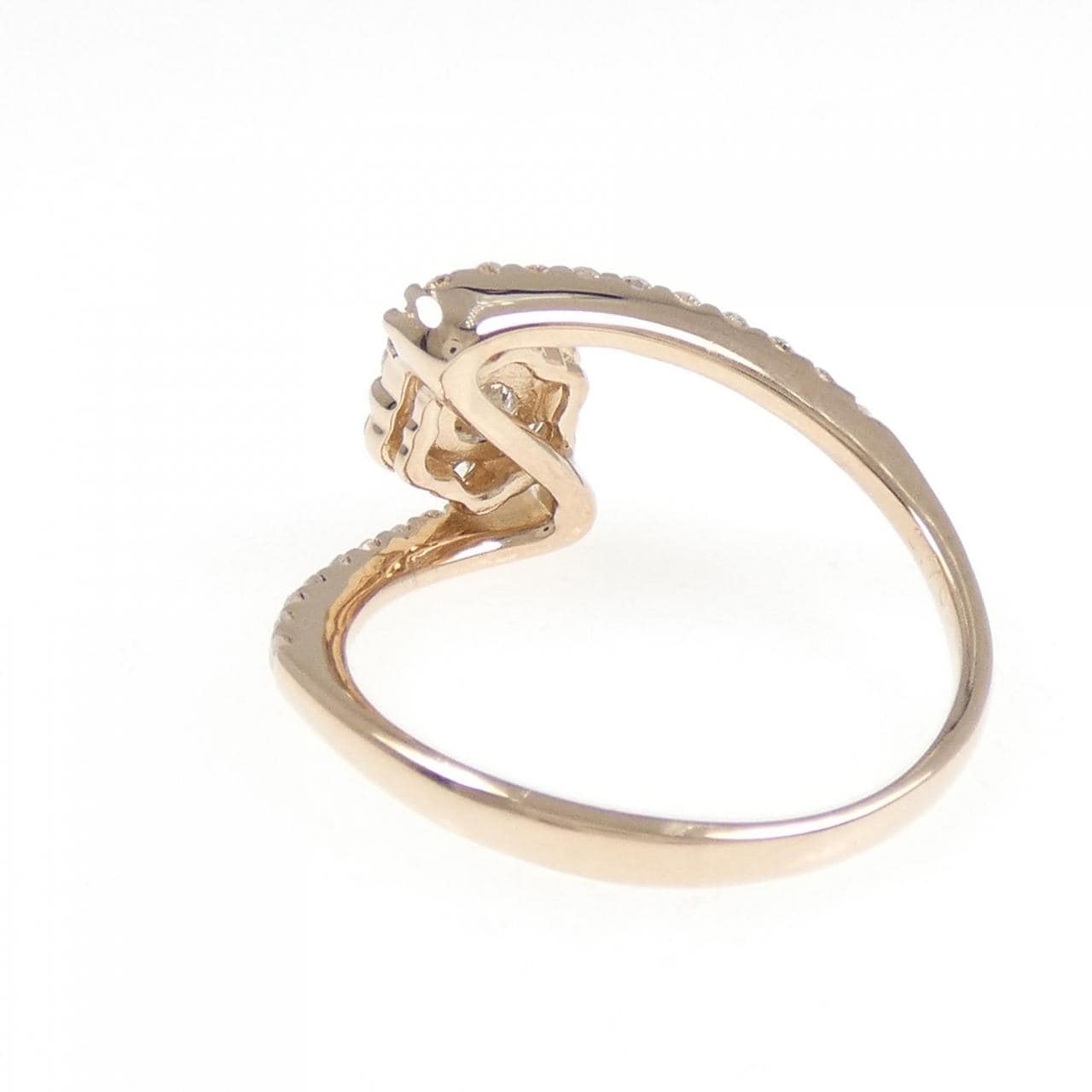 K18PG花朵钻石戒指0.70克拉