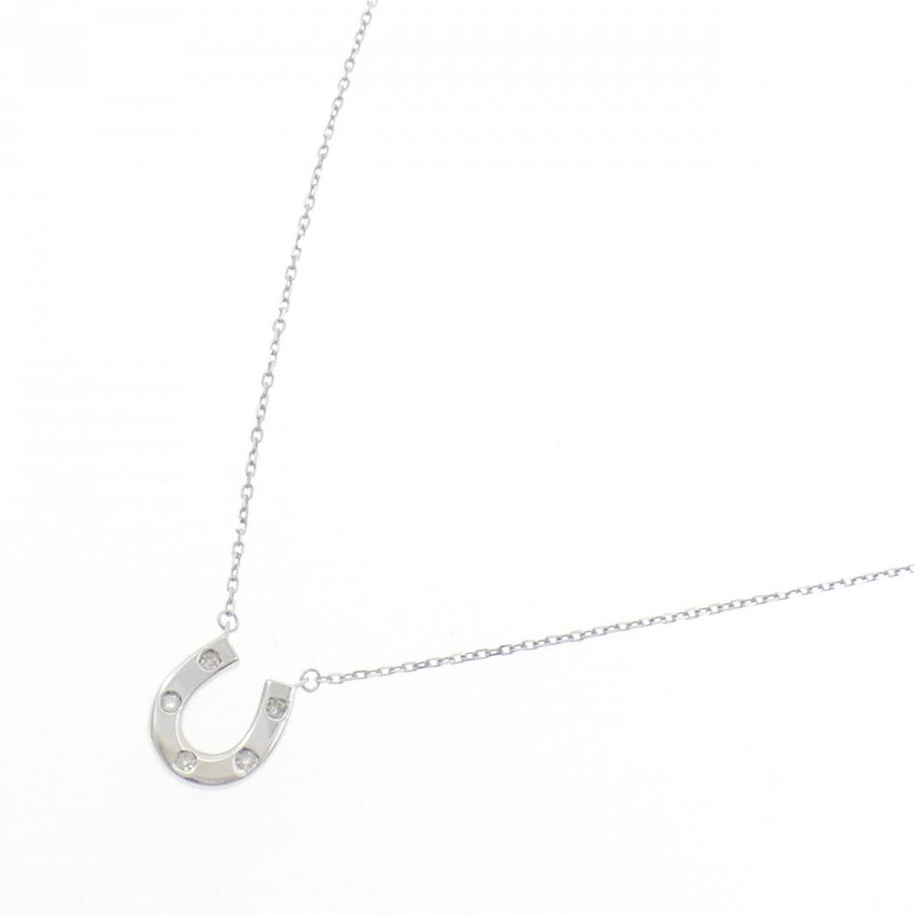 K14WG ホースシュー ダイヤモンド ネックレス