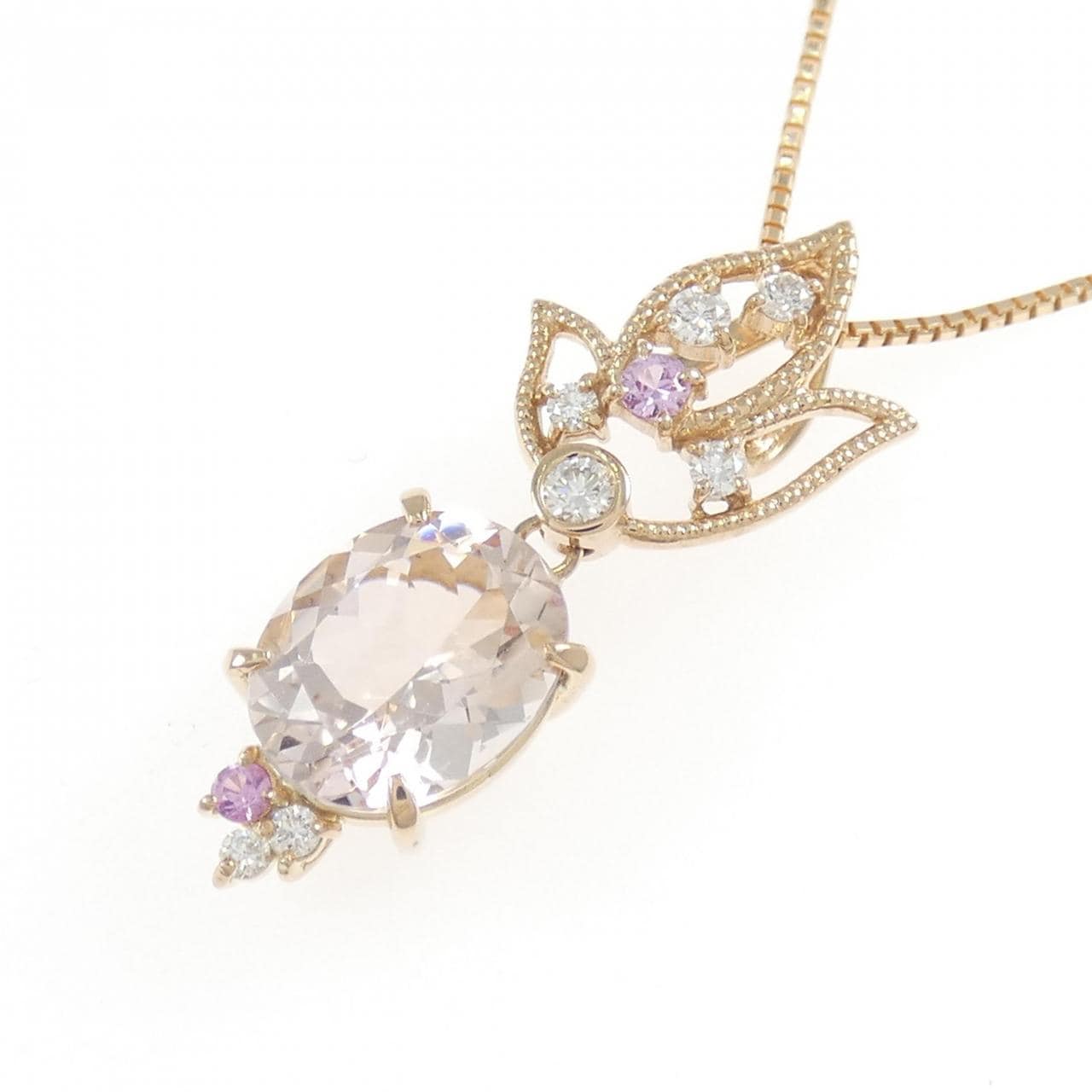 K18PG モルガナイト ネックレス 2.30CT