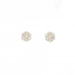 K18YG フラワー ダイヤモンド ピアス 0.50CT
