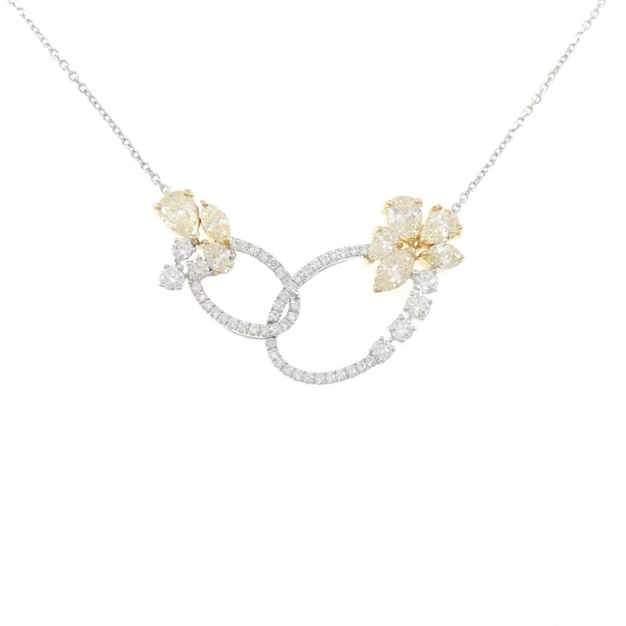 K18WG/K18YG ダイヤモンド ネックレス 2.48CT