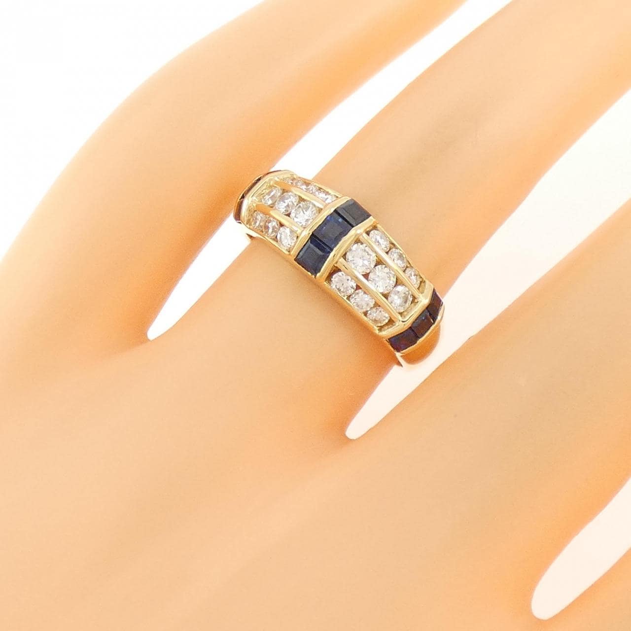K18YG サファイヤ リング 0.65CT