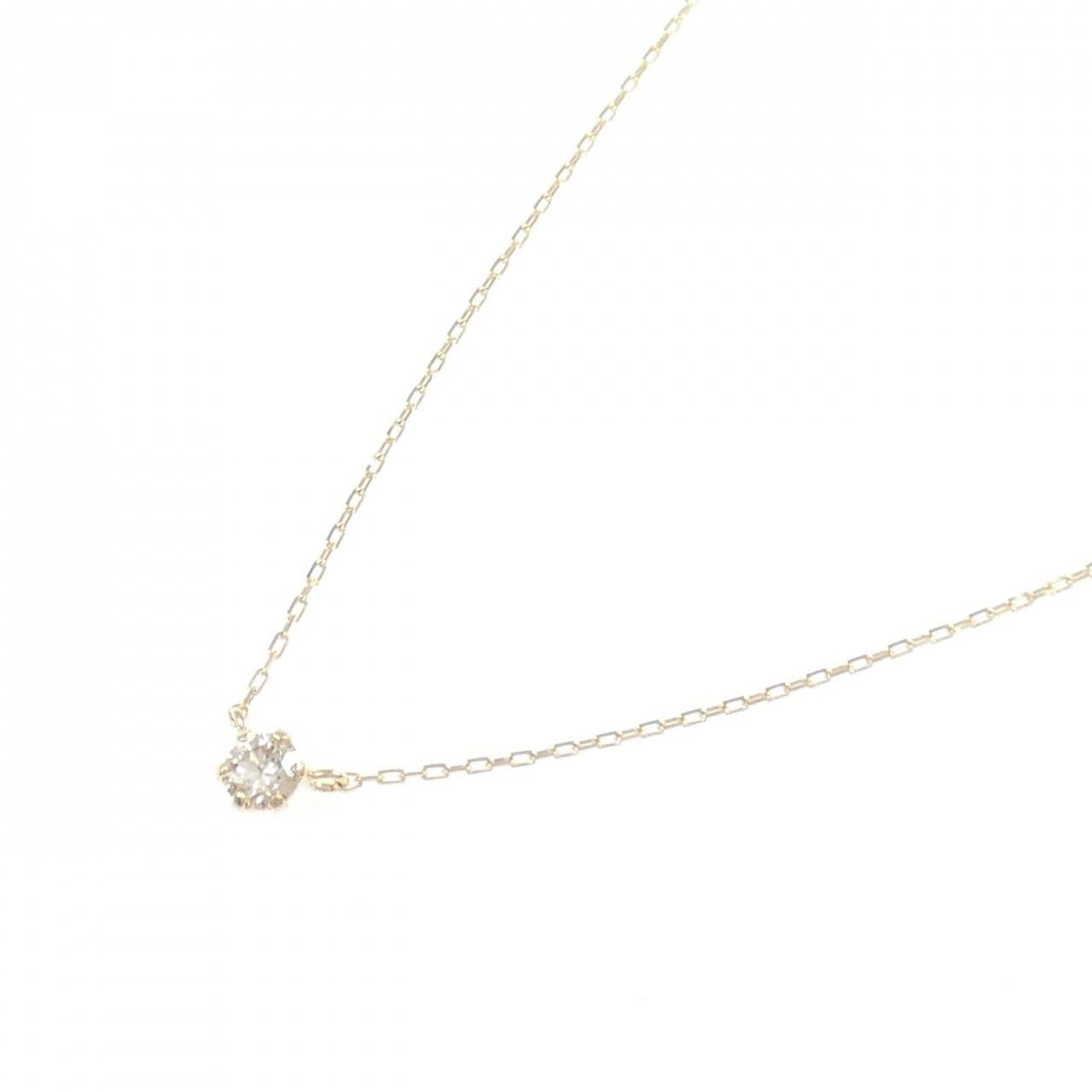 K10YG ソリティア ダイヤモンド ネックレス 0.1CT