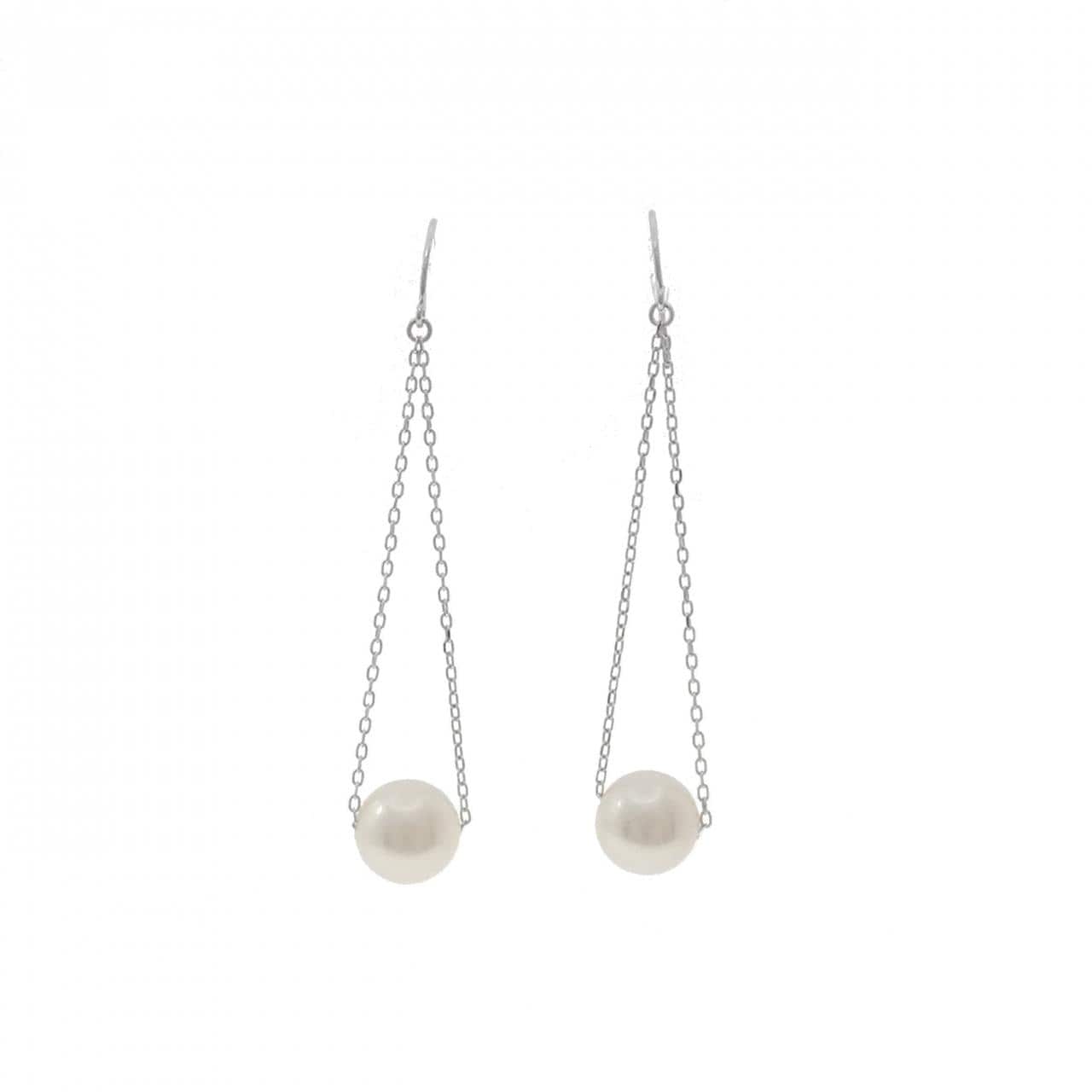 K10WG 淡水パール ピアス 7.7mm