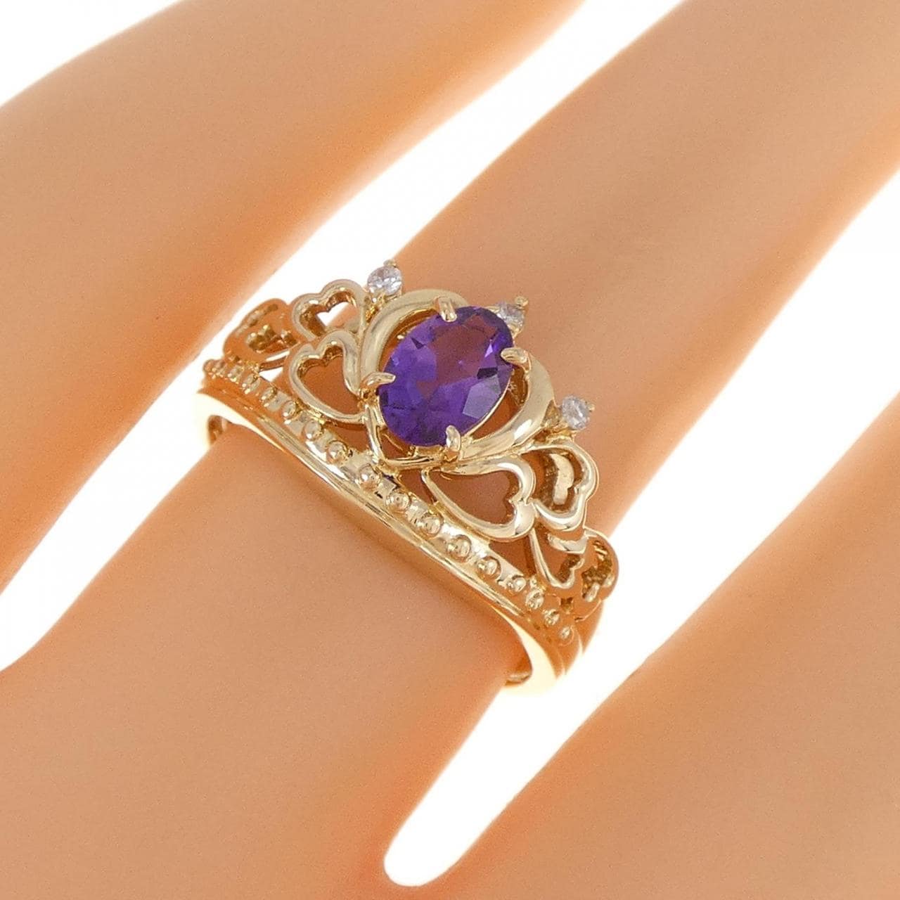 K18YG皇冠紫水晶戒指