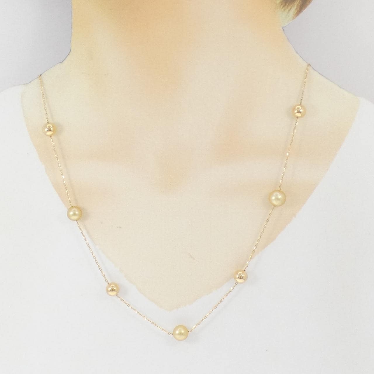 K18YG 白蝶パール ネックレス