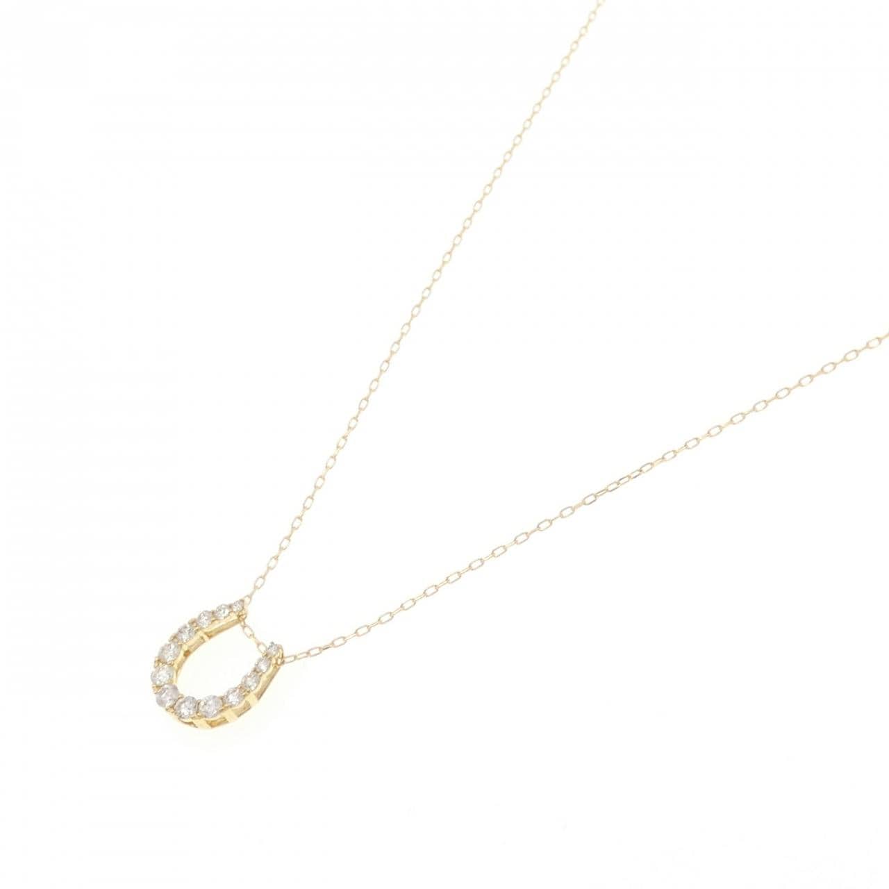 K18YG ホースシュー ダイヤモンド ネックレス 0.50CT