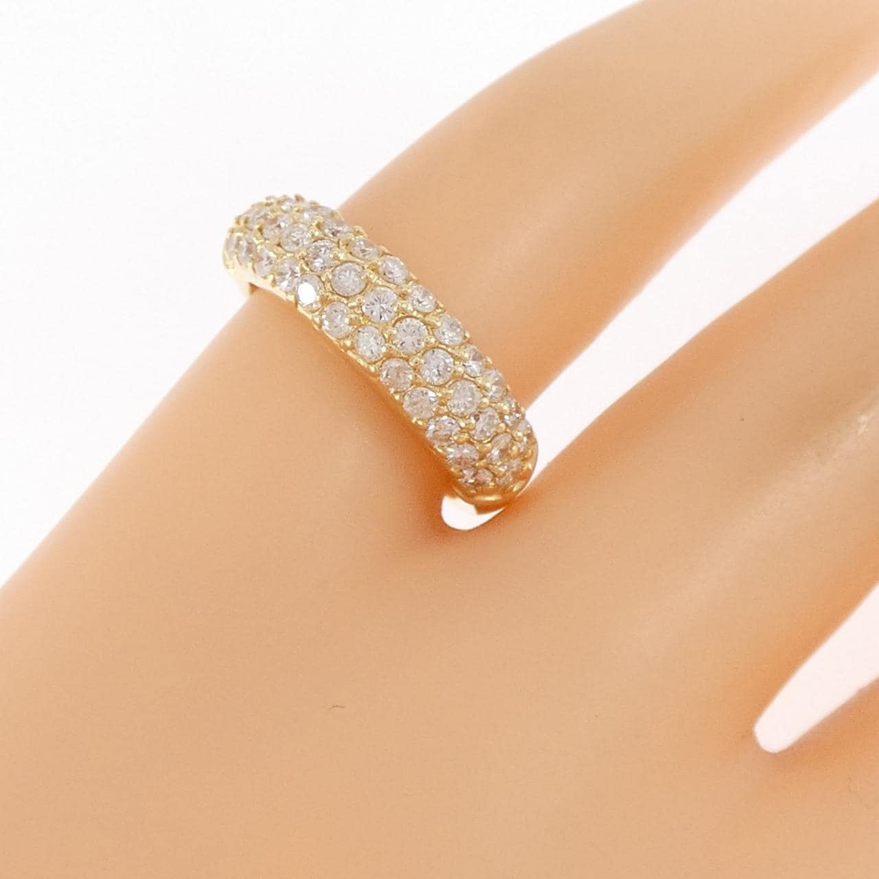 K18YG パヴェ ダイヤモンド ピンキーリング 0.50CT