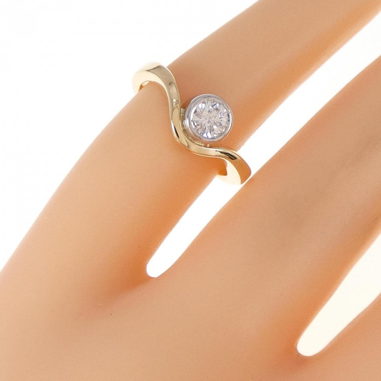 K18YG/PT900 ダイヤモンド リング 0.25CT