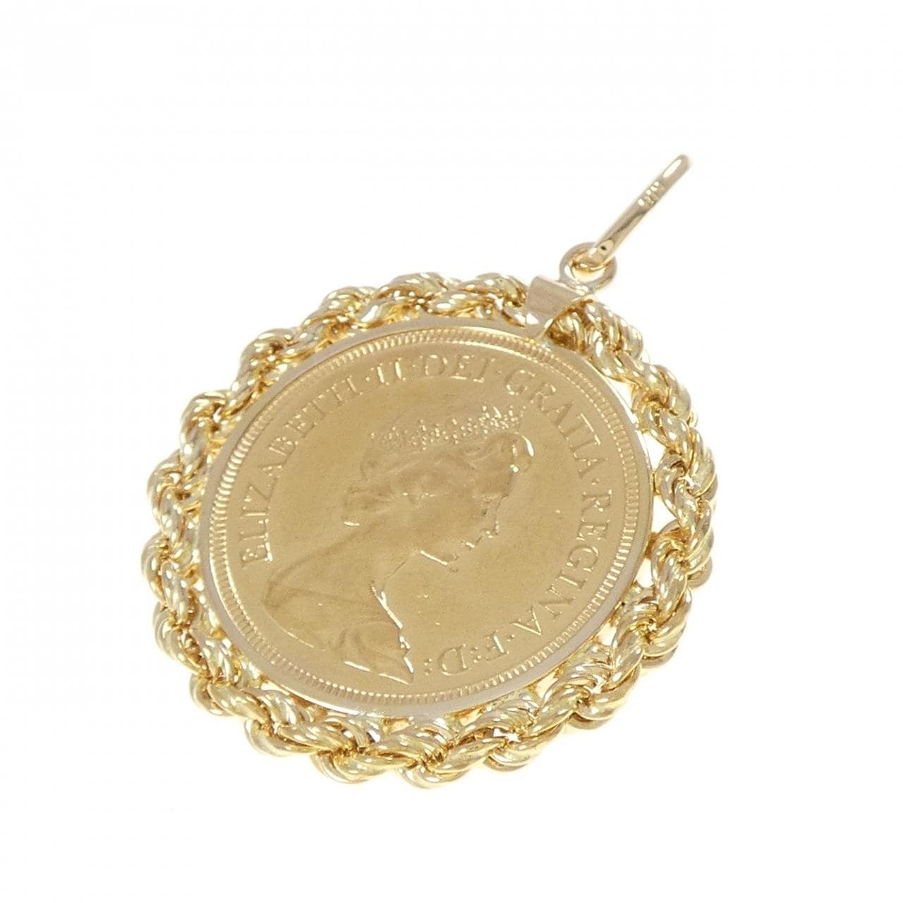 K18YG(枠) コイン ペンダント