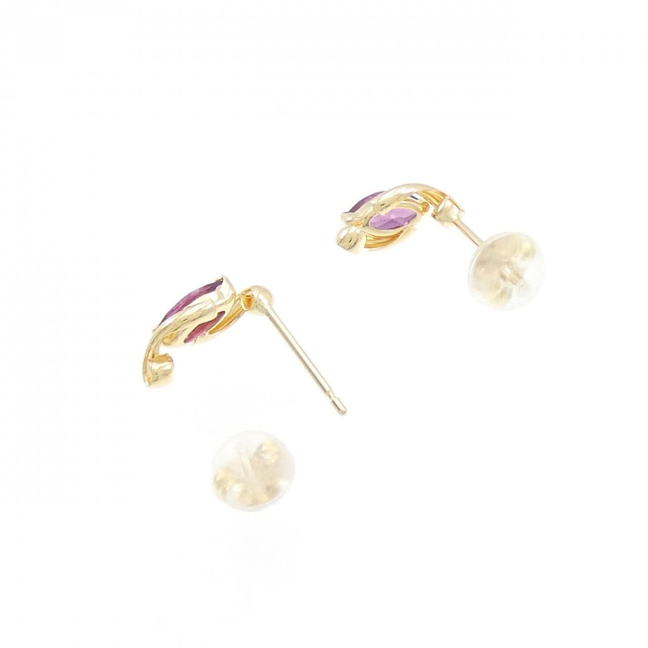 [BRAND NEW] K18YG Garnet earrings