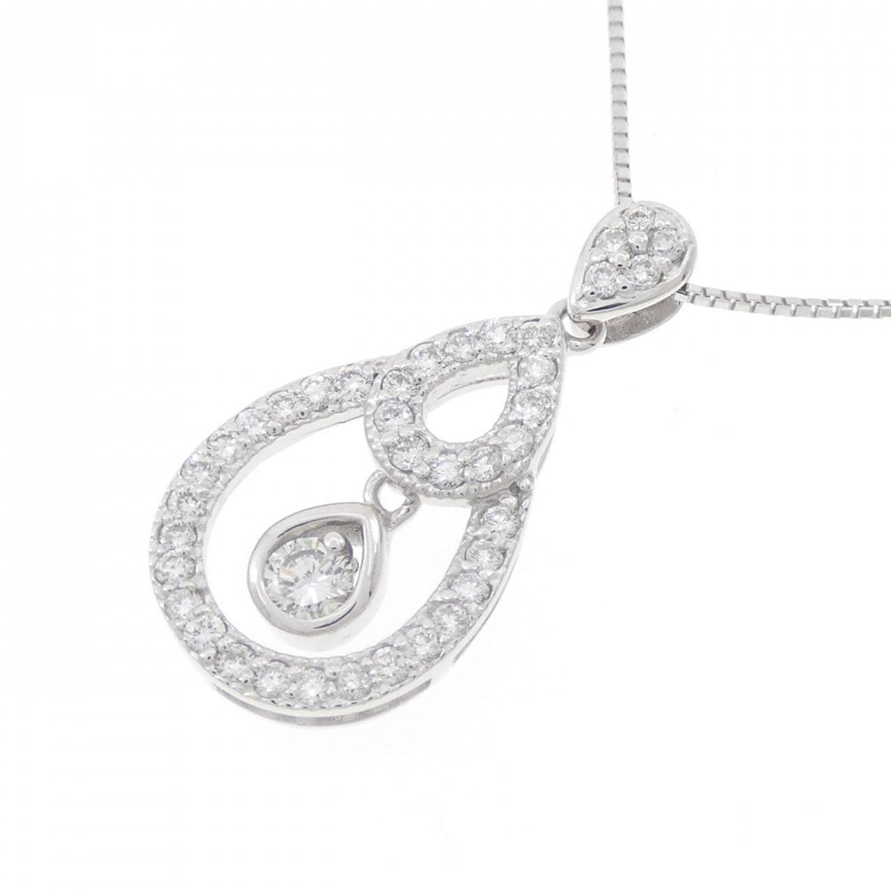 K18WG ダイヤモンド ネックレス 0.50CT