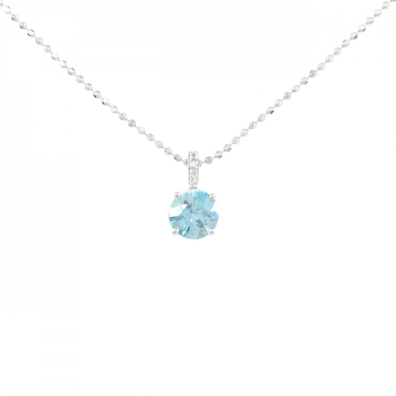 K18WG/750WG Zircon Necklace 1.40CT