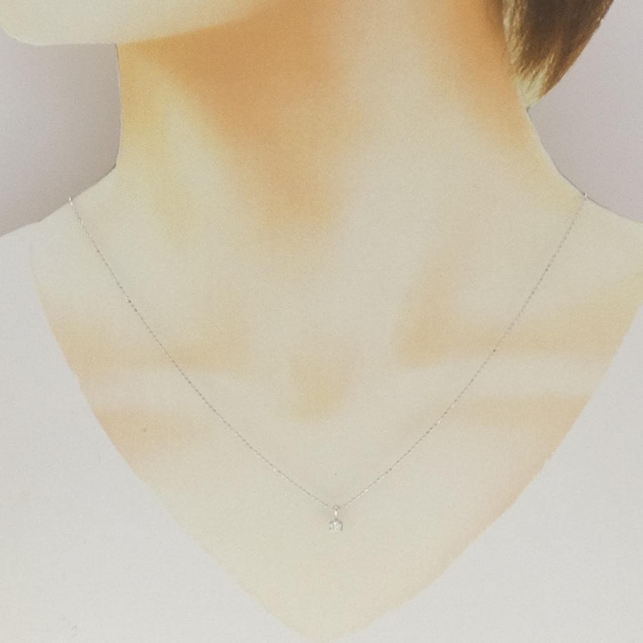 K10WG ダイヤモンド ネックレス 0.1CT