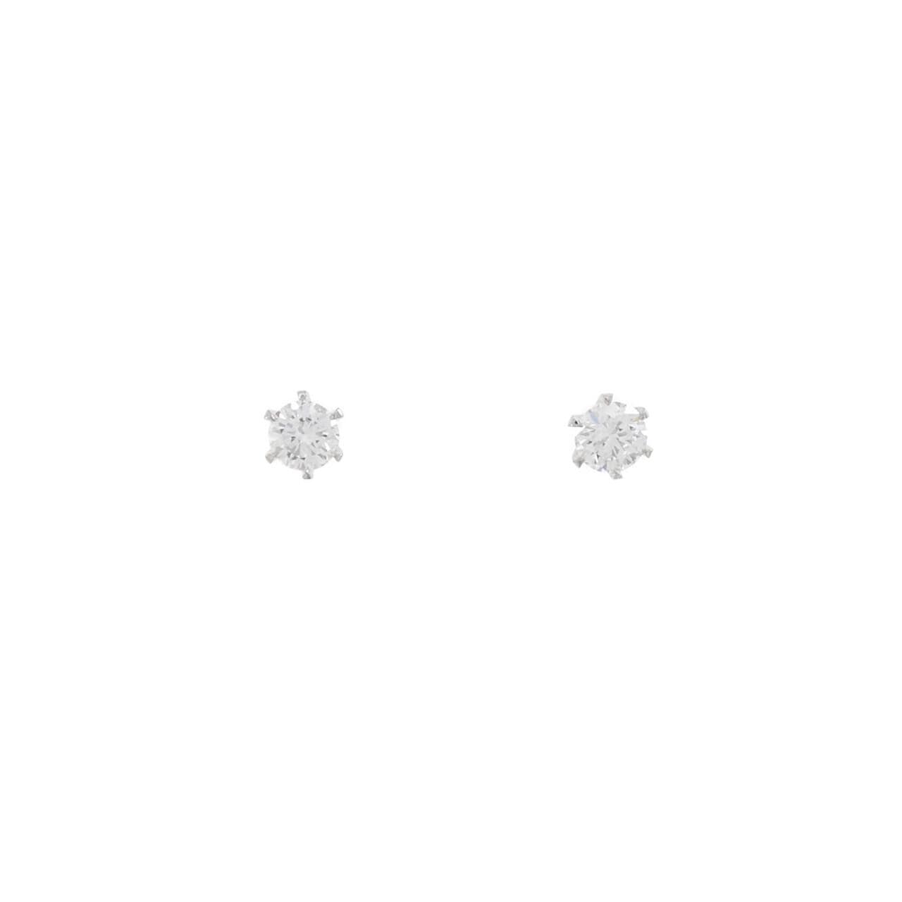 PT900/ST ダイヤモンド ピアス 0.203CT 0.212CT D SI1 EXT H&C