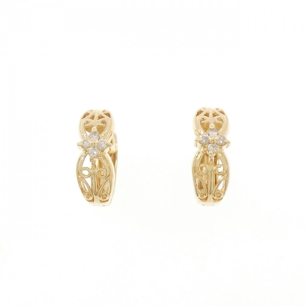 K18YG ダイヤモンド ピアス 0.06CT