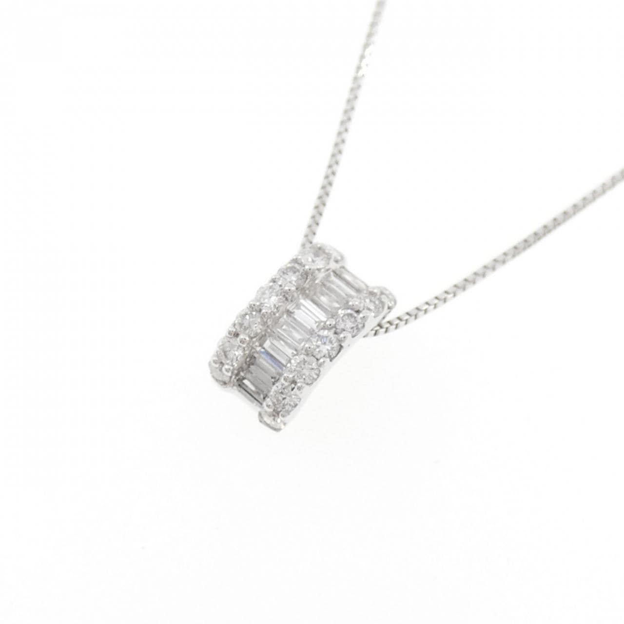 750WG/K18WG ダイヤモンド ネックレス 0.37CT