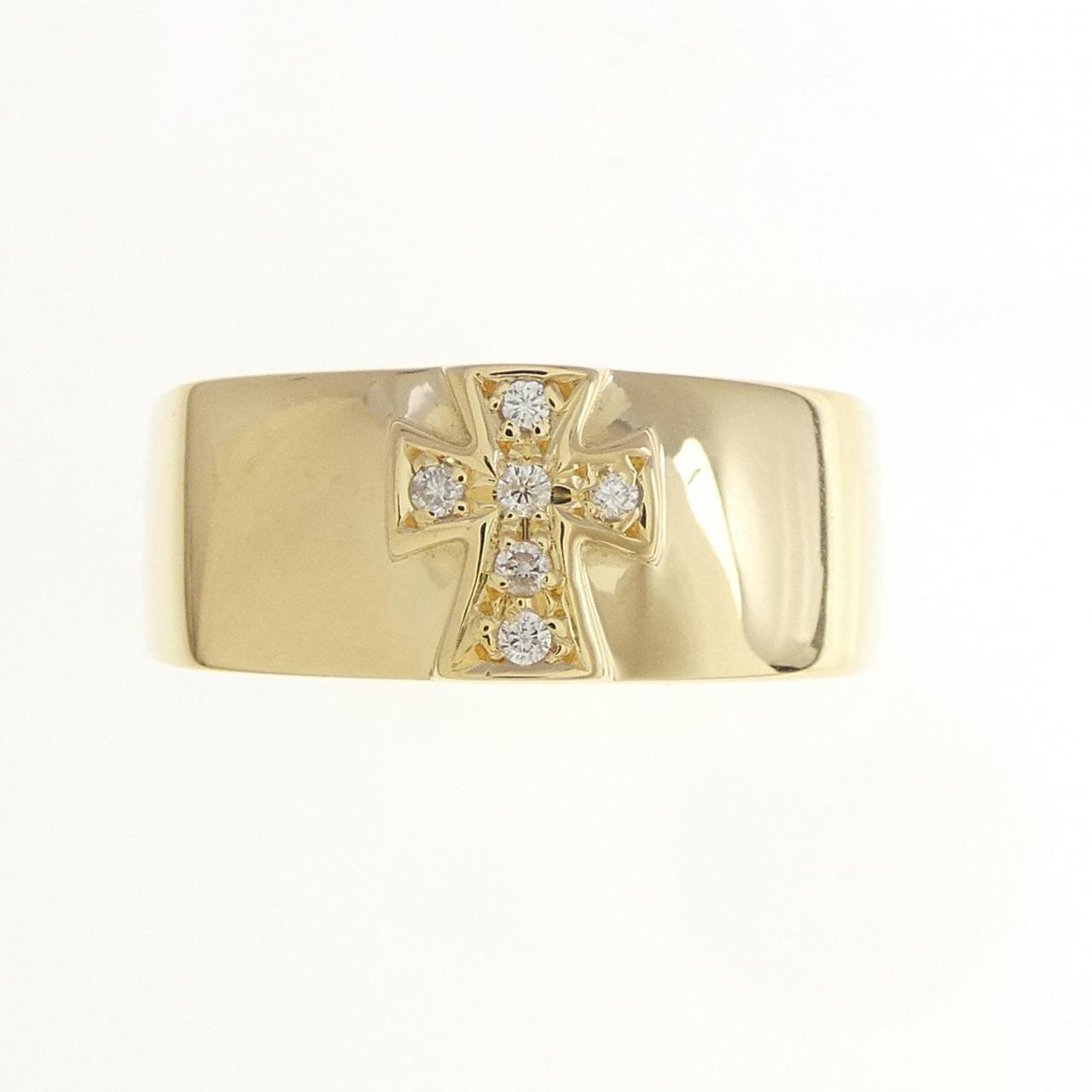 K18YG クロス ダイヤモンド リング 0.06CT