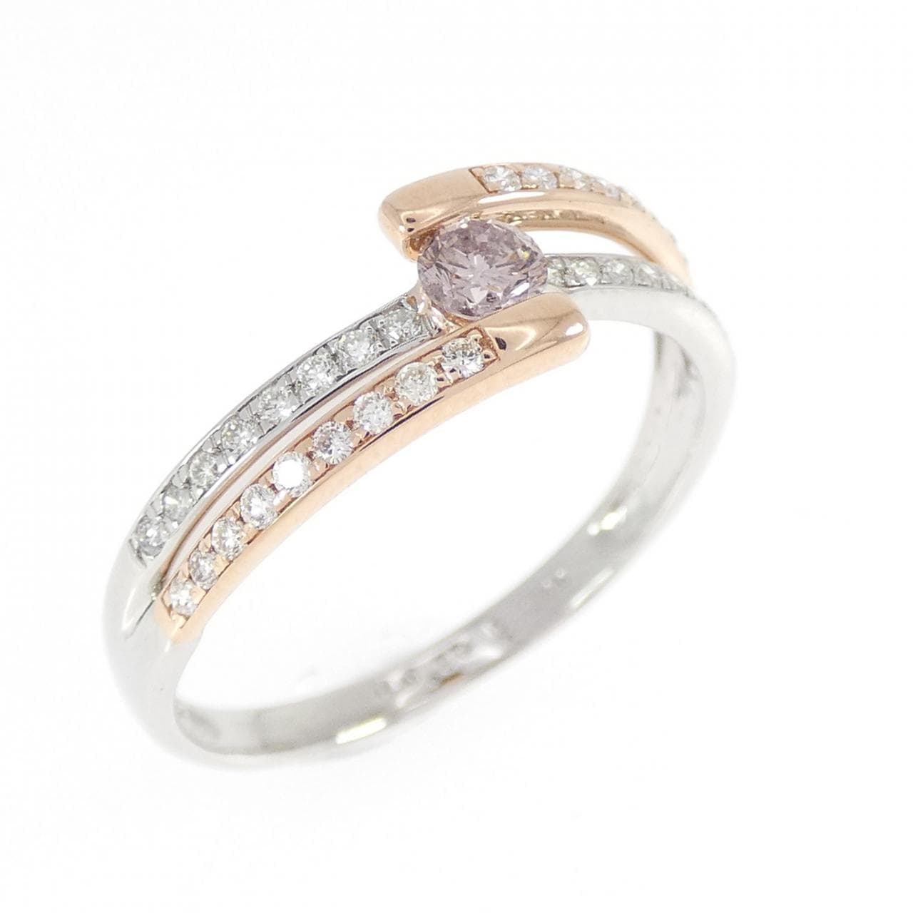 PT950/K18PG ピンクダイヤモンド リング 0.160CT