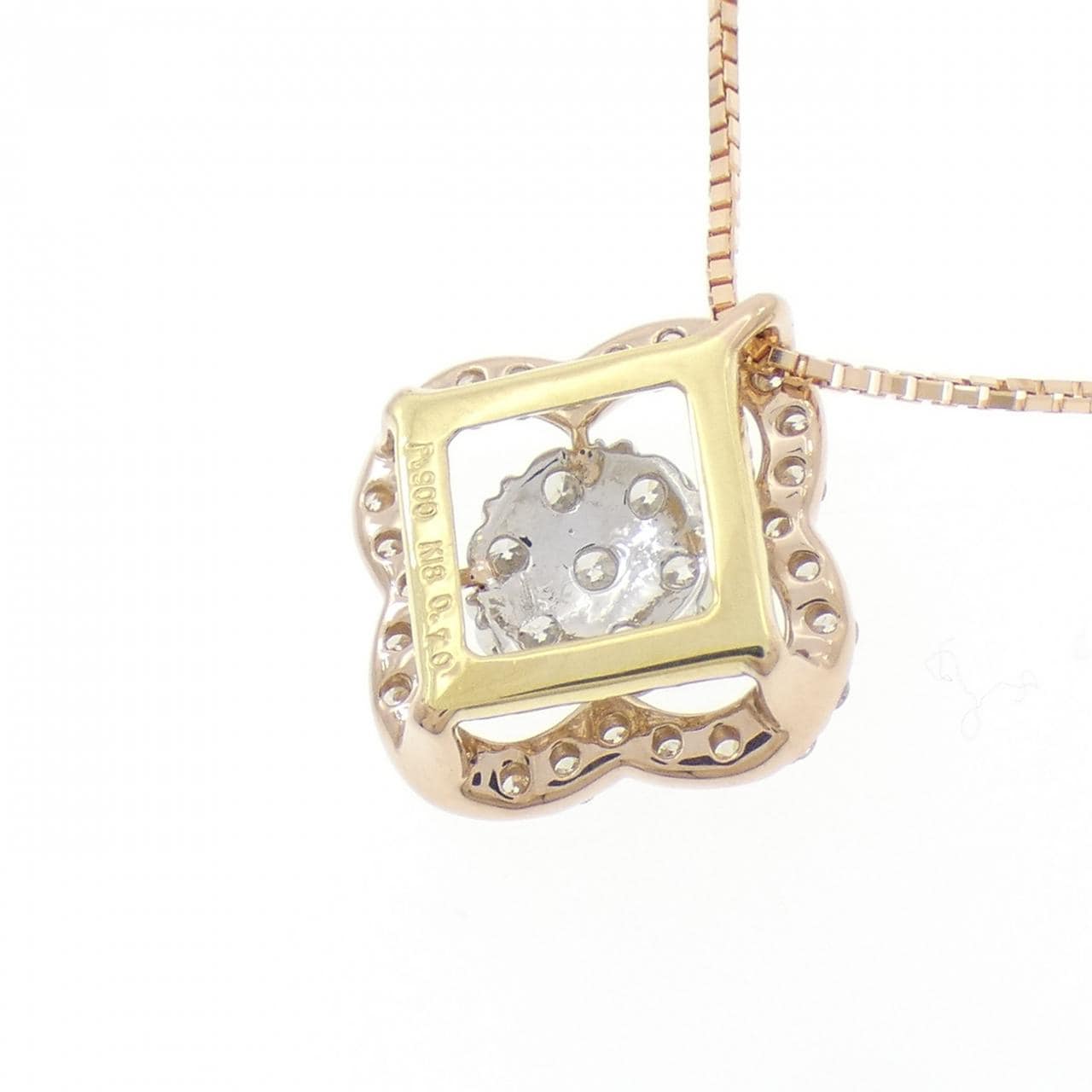 K18YG/PT900/K18PG ダイヤモンド ネックレス 0.70CT