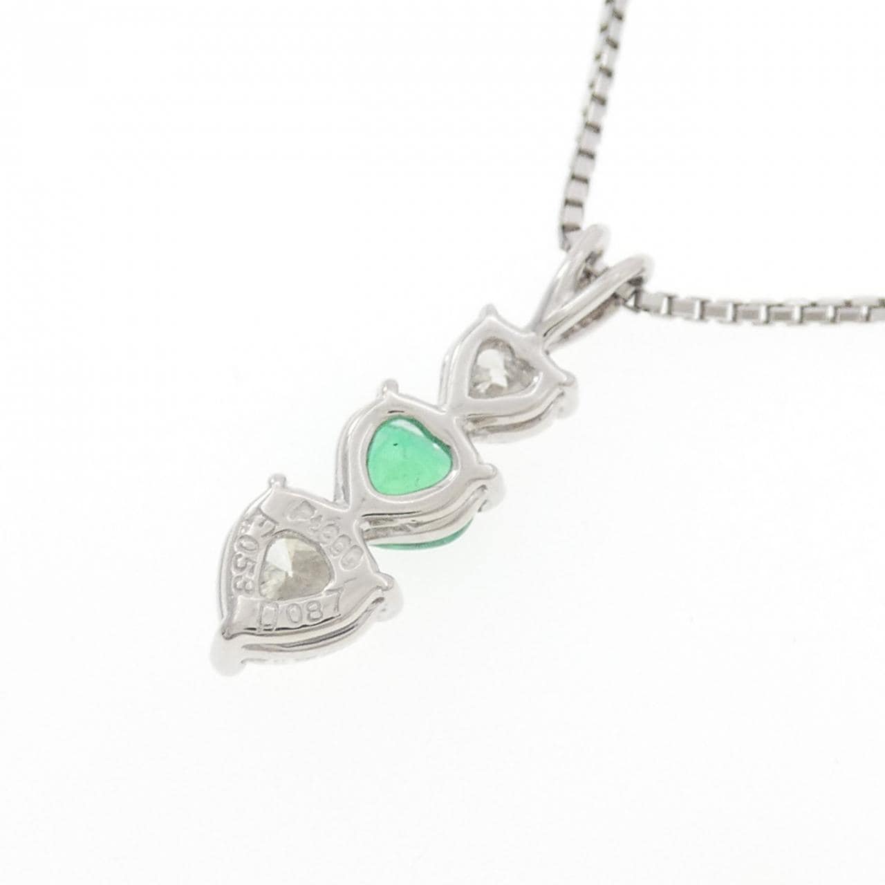 PT900/PT850 エメラルド ネックレス 0.53CT