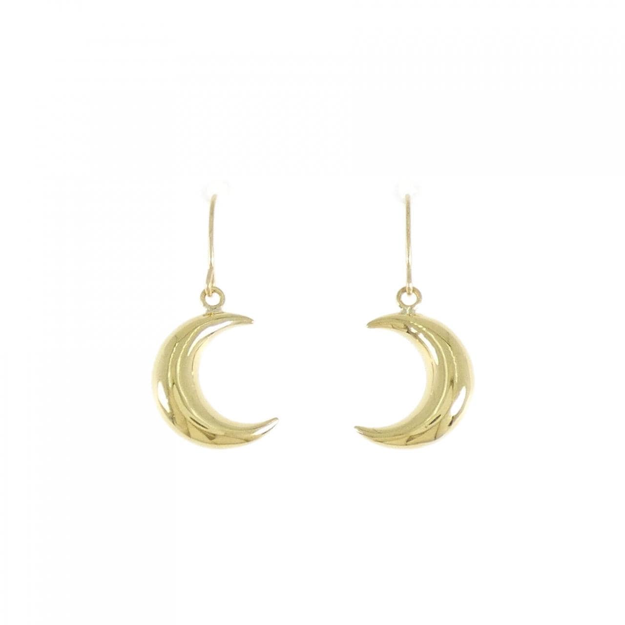 [BRAND NEW] K18YG Moon Earrings