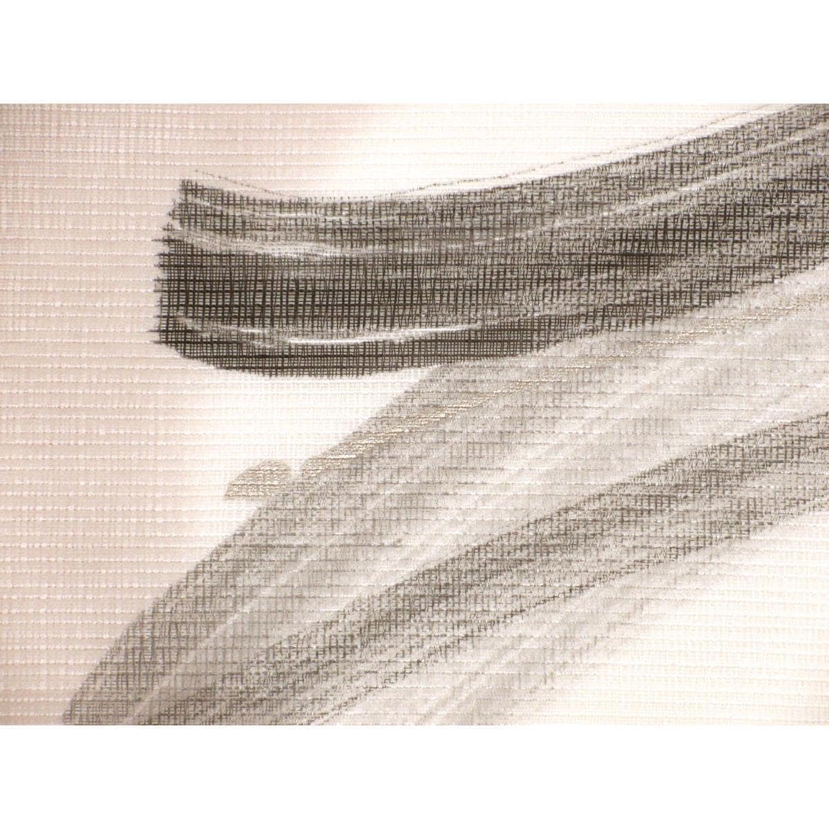 夏名古屋帯　紗紬織染帯　友禅銀彩加工