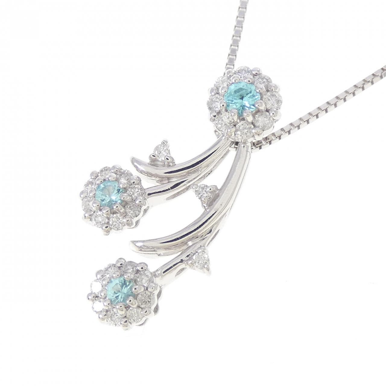 K18WG トルマリン ネックレス 0.11CT