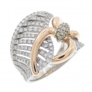 750スリーカラー ダイヤモンド リング 0.13CT