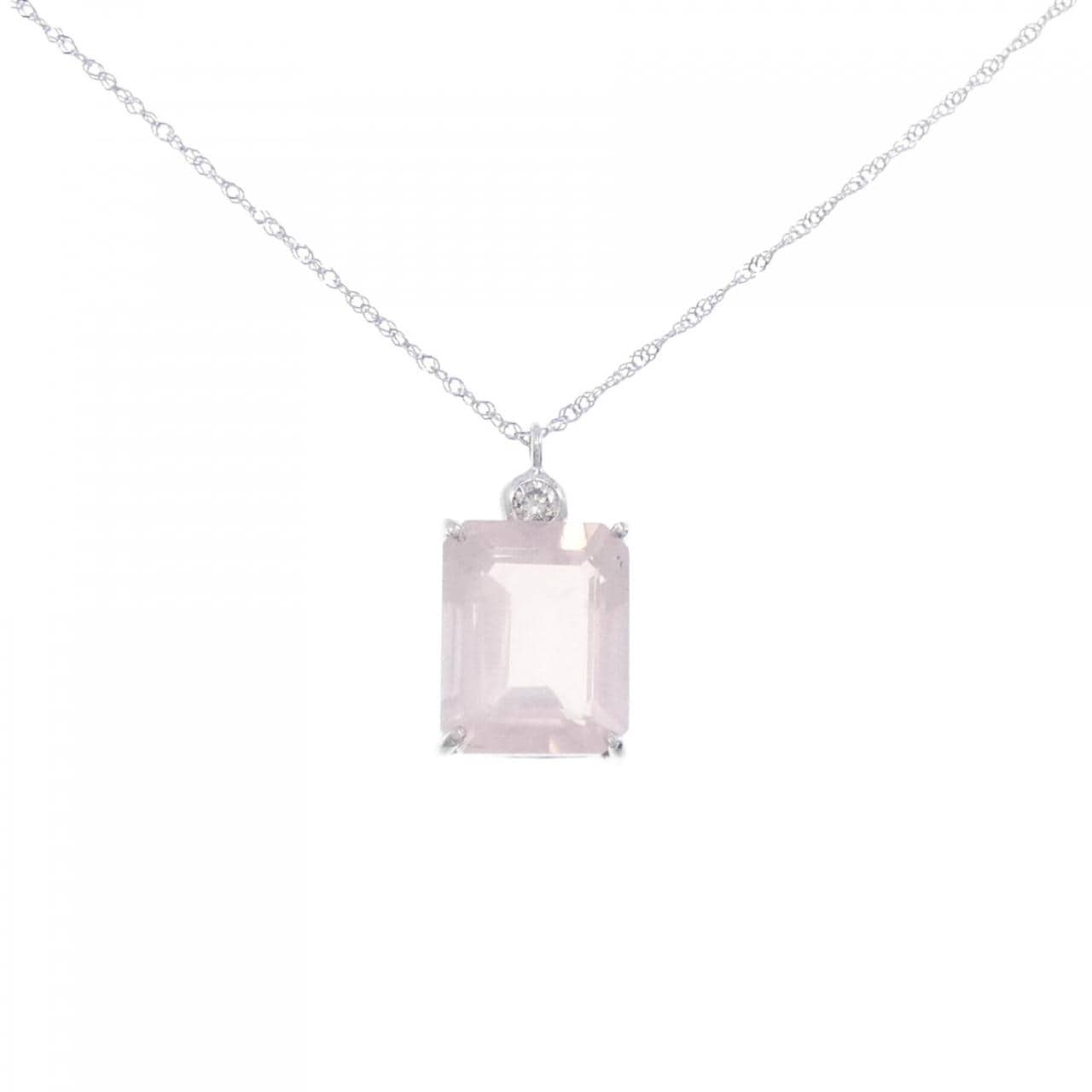 K18WG Rose Quartz Necklace 3.28CT