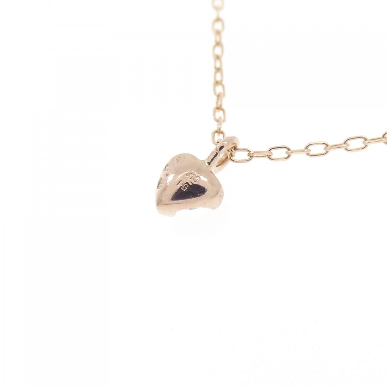 K10PG ハート ダイヤモンド ネックレス 0.03CT