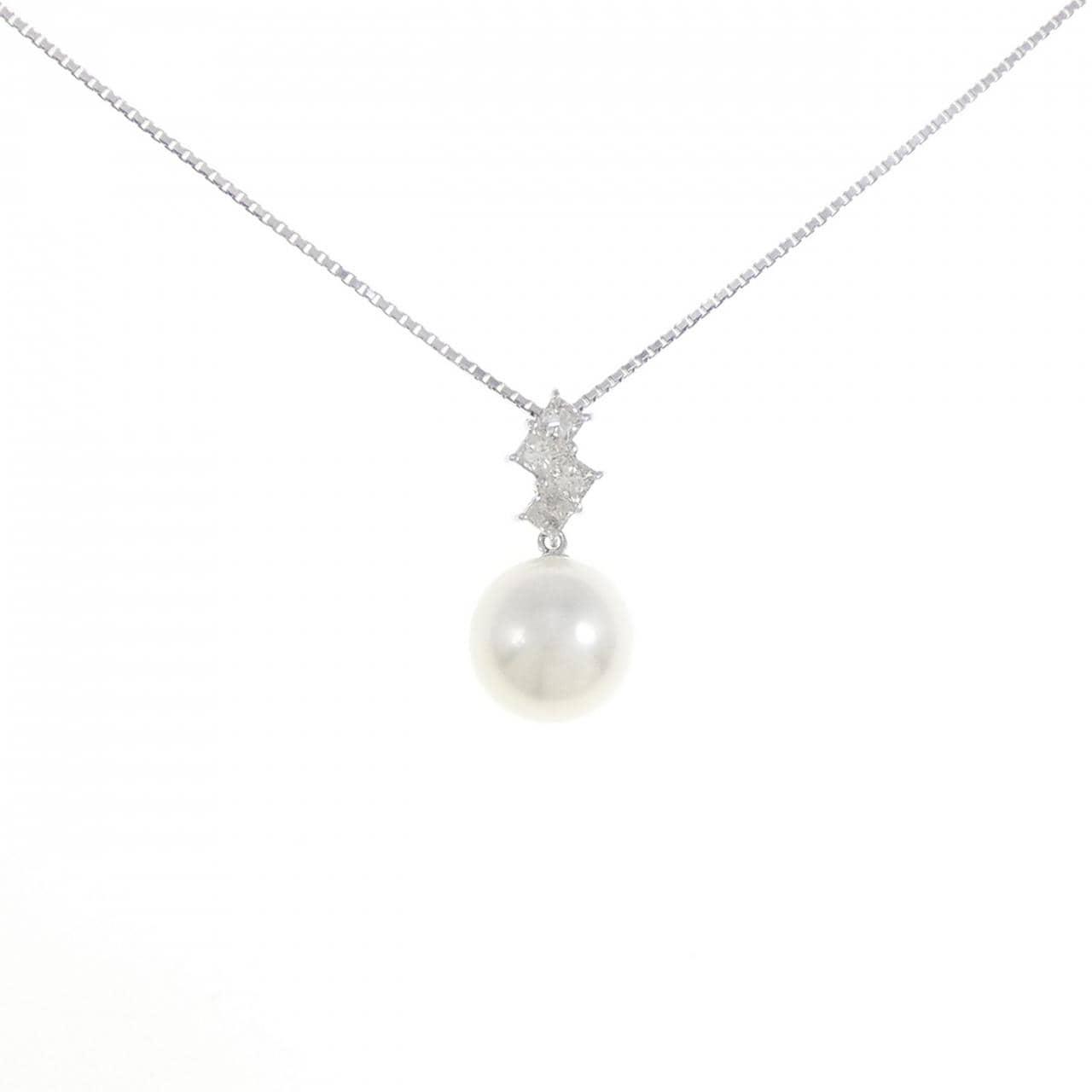 K18WG 白蝶パール ネックレス 11.5mm