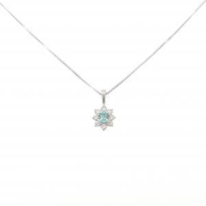 K18WG フラワー トルマリン ネックレス 0.07CT