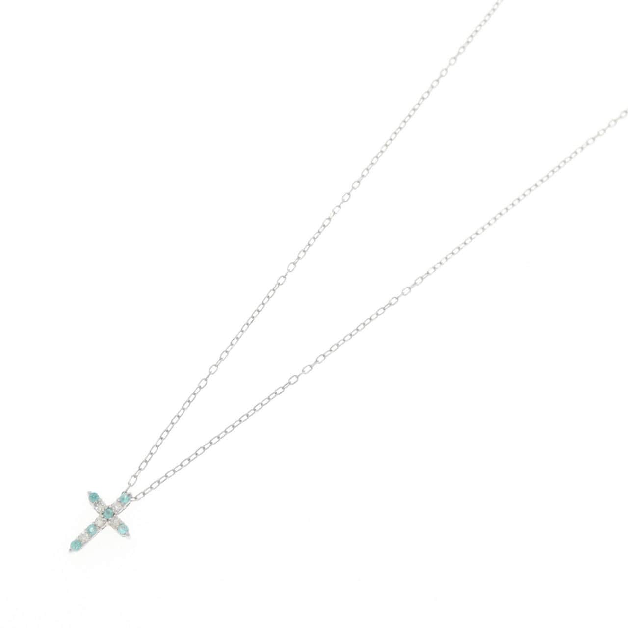 PT900/PT850 クロス トルマリン ネックレス 0.05CT