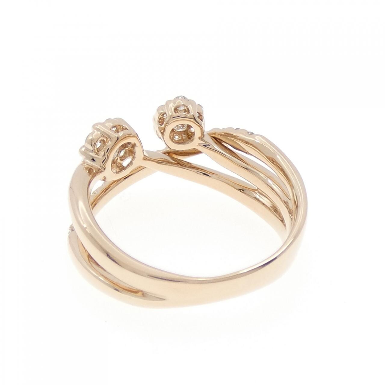 K18PG フラワー ダイヤモンド リング 0.40CT