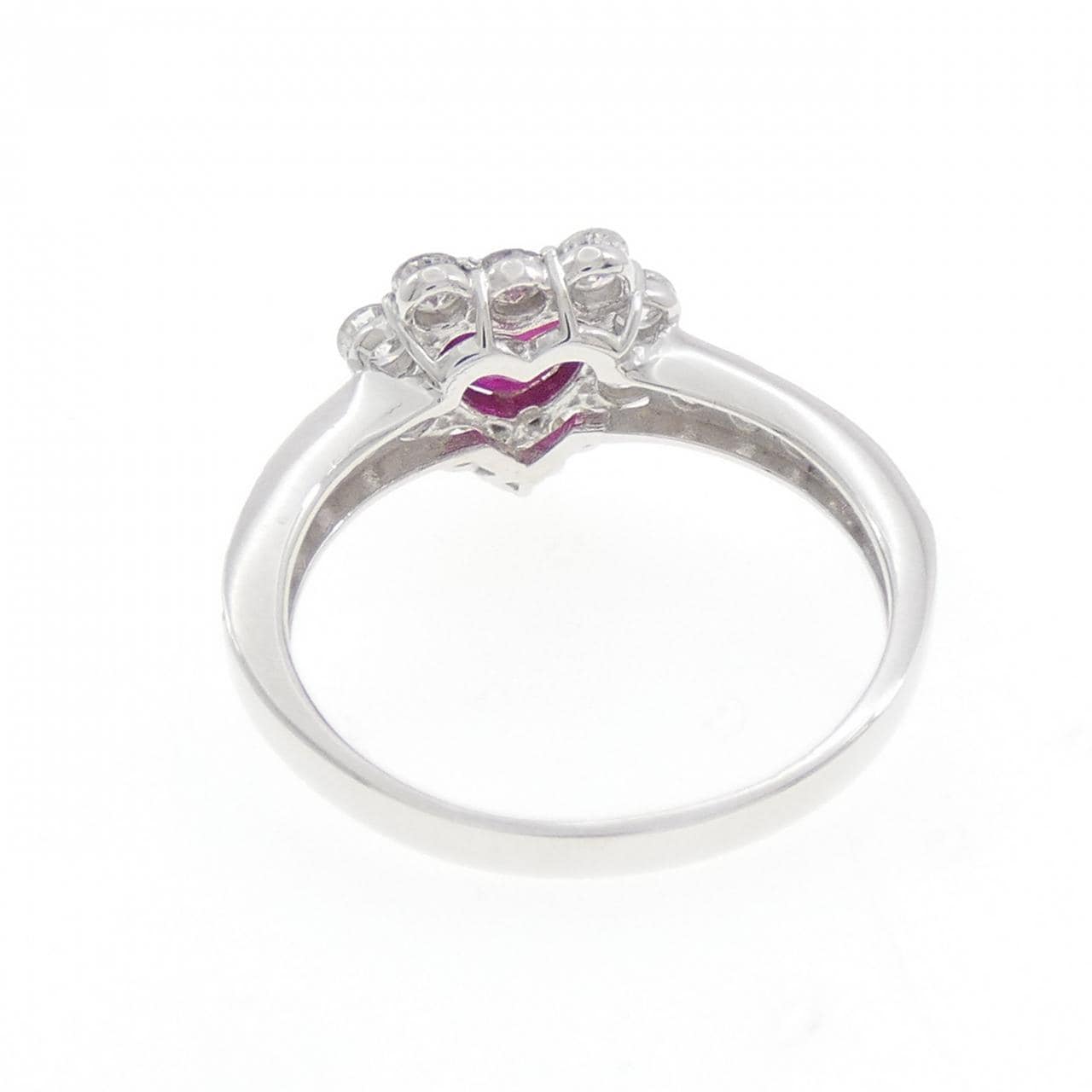 K18WG ハート ルビー リング 0.508CT
