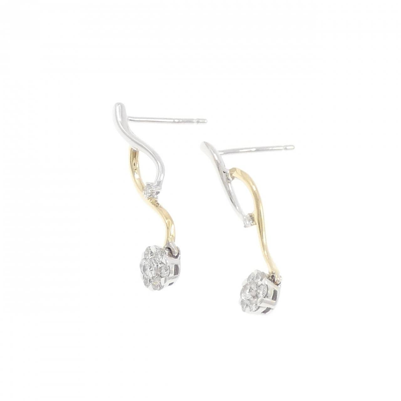 K18WG/K18YG ダイヤモンド ピアス 0.28CT