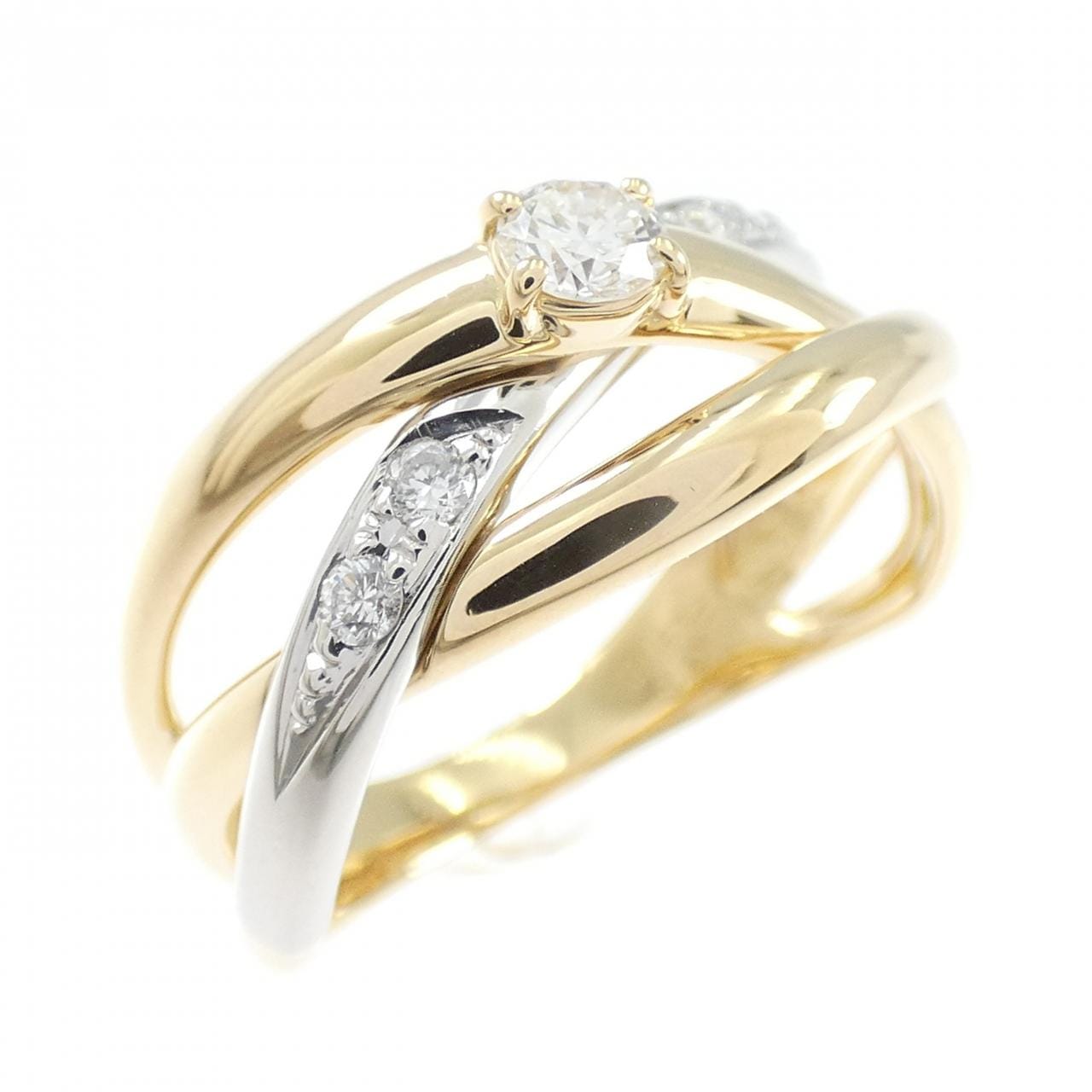 K18YG/PT900 ダイヤモンド リング 0.151CT