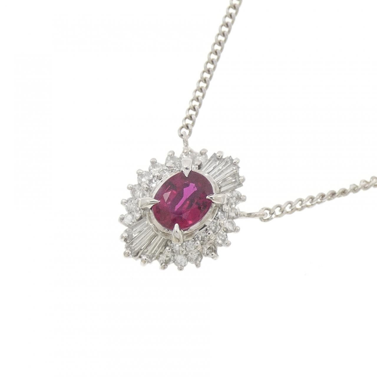 PT900/PT850 ルビー ネックレス 0.54CT