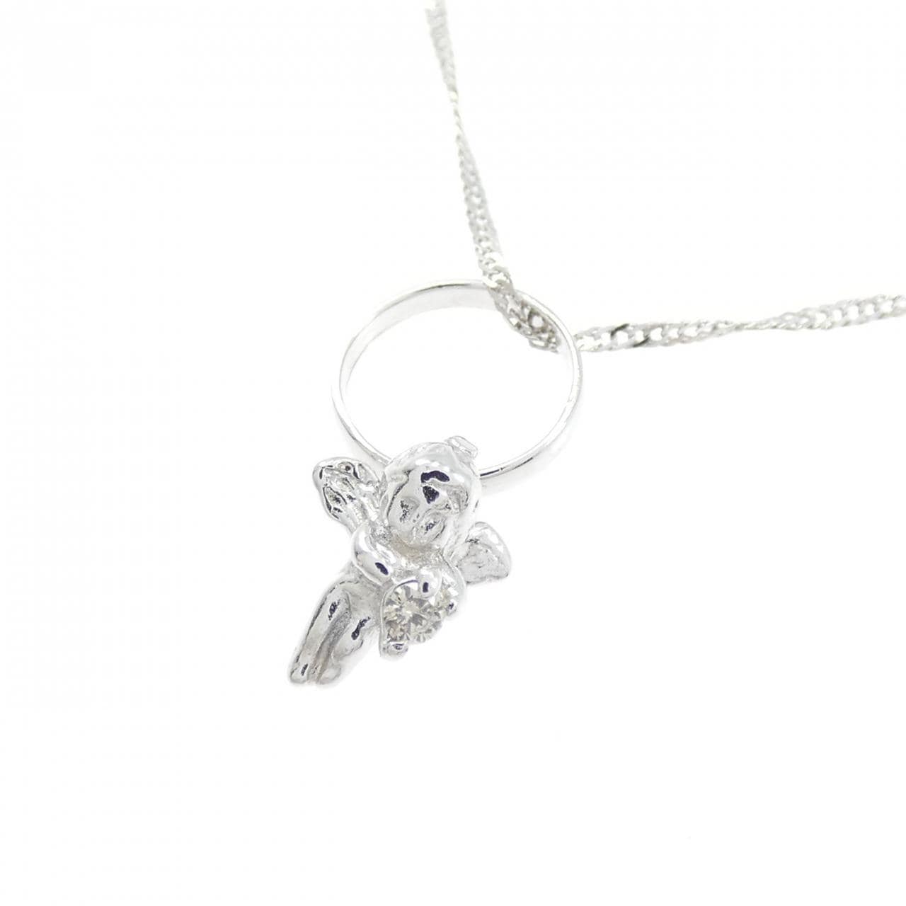 K14WG エンジェル ダイヤモンド ネックレス 0.02CT