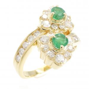 K18YG エメラルド リング 0.38CT